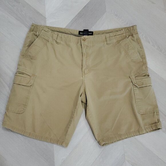 WEATHERPROOF Men’s Size 40 Cargo 10" Shorts Cotton Spandex Tan - Picture 1 of 3